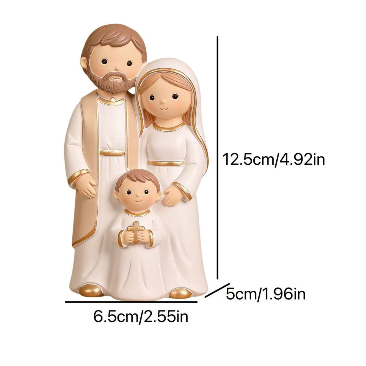 Holy Family Figurine Tabletop Nativity Figurine Resin Nativity Statue for Families, Collectors, Christmas Displays, Mantel, Shelves