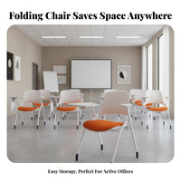 Rolling Chair with Writing Tablet Support Conference Seating Wheeled Base