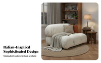 Lowlow-to-the-Ground Block Settee Italian Inspired Configurable Sofa Shaped Foam Filling Minimalist Design for Homeowners