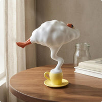 Coffee Cup Figurine Playful Beach Figure Figurine Composite Material