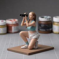 Miniature Photographer Figurine Vivid Details 1/64 Photographer Figure Collectible Camera Holder Figurine