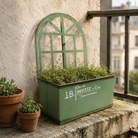 Arched Window Planter Stable Base Vintage Iron Planter Rust-Resistant