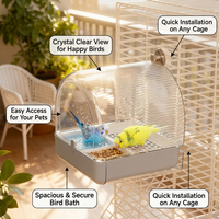 Cockatiel Cage Mounted Bath Feeder, External Bird Bath Feeder Combo, Budgie External Shower Feeder,  - Image 3