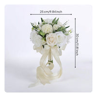 Wedding Bouquet with Ribbons Lightweight Flowers Faux for Bridesmaids