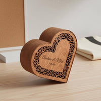 Heart Wooden Coin Box Giftable Home Decoration Decorative Cutout for Wedding