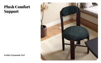 Upholstered Cane Backrest Chair French Design Dining Seat Sturdy Wood Frame Vintage Design for Families, Adults, Kitchen