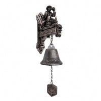 Antique-Style Wall Sign with Bell Ornate Decorative Wall Bell Rustic Decor Welcome for Patio