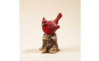 Songbird Bird Ornament Decorative Piece Resistant Tree-Stump Bird Ornament Textured for Indoor Display