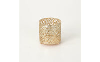 Hollow Lantern Candle Holder Windproof Gold Metal Candle Holder Warm Ambience