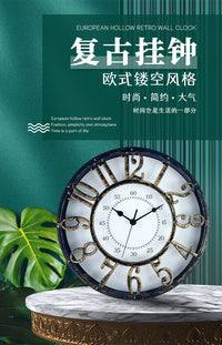 12寸复古钟表挂钟爆款挂墙时尚创意时钟客厅钟欧式创意wall clock