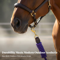 Horse Lead with Brass Snap Long-Lasting Equestrian Lead Line Livestock Equipment Reinforced Hand-Ergonomic for Riders, Stable
