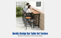Nordic High Bar Table Wood, Iron Art, Minimalist, Restaurant, Home