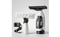 Transparent Tank Electric Window Cleaner Microfiber Cloth Window Vacuum Squeegee Rubber Blade Glass Cleaning Kit Curved Handle