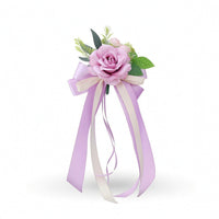 Bridal Car Flower Decoration with Ribbon Lightweight Ornament Reusable