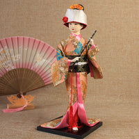 日本艺妓人偶人形摆件餐厅仕女绢人日式工艺和服娃娃30cm手工艺品