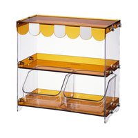 Desktop Storage Rack Rounded Edges Acrylic Storage Rack Metal Fasteners Steeping Packet Organizer