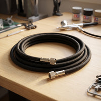 Flexible Braided Airbrush Hose Kink-Resistant Airbrush Hose with Metal Fittings Leak-Unobstructed Sturdy for Hobbyists, Artists, Model Painting, Workshop