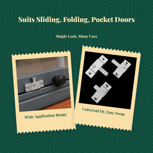 Coil Loaded Bolt Latch, Aluminum Alloy Sliding Door Lock, Frameless Balcony Bathroom Pane Security