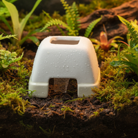 Reptile Ceramic Hideout Cave Humidifying Shelter for Geckos Snakes Lizards Natural Terracotta