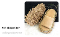 Anti-Scratch Aperture Toe Mop Slippers Quiet Detachable Sole Cleaning Slippers Dust & Hair Cleaner Washable Floor Cleaning Shoes Soft & Comfortable for Homeowners, Office Workers, Hardwood Floors, Indoors, Kitchen, Bedroom