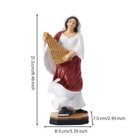 Female Musician Figurine Painted Figurine with Organ Instrument Detailed Musician Statue for Collectors, Desk, Cabinet