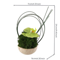 Artificial Orchid in Planter Sculptural Faux Plant with Stone Look Pot Compact