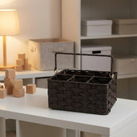 Partitioned Organizer Basket Versatile Bin Decorative for Desktop