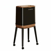 Rolling Garbage Bin with Lid Large Capacity Tall Kitchen Wastebasket Light Luxury Style High-Leg Trash Can for Restroom
