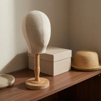 Hat Display Head Polished Linen-Covered Hat Stand Lightweight