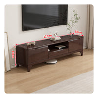 Solid Wood TV Cabinet Fully Assembled Wooden Storage Console Cable Management Modern Entertainment Center for Small Apartment Owners, Bedroom