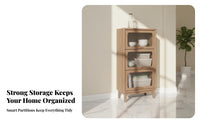 3-Door Low Cabinet Multi-Functional Storage Unit Multipurpose Adaptable Design for Interior Decor Lovers, Homeowners