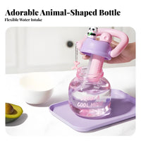 Drop Resistant Kids Water Bottle with Handle Great Gift Idea Cartoon Double-Drink Cup Easy to Clean for Children, Girls, School, Outdoor