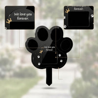 Weatherproof Paw Print Memorial Stake Easy to Install Pet Memorial Stake Decorative Pet Grave Marker Elegant for Garden