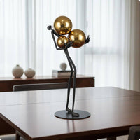 Black Metal Statue Modern Luxury Home Decor Gold Finish for Living Room