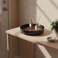 Wood Grain Decorative Tray Multi-Functional Tabletop Catchall Tray Minimalist Design Desktop Sundries Organizer for Entryway