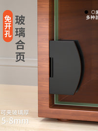 免开孔玻璃合页无框铰链酒柜玻璃夹活页304不锈钢门铰宠物柜门夹
