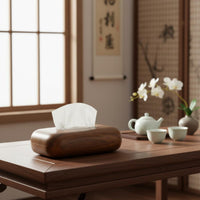 Walnut Tissue Box Polished Rounded Edges Walnut Tissue Holder Easy to Refill