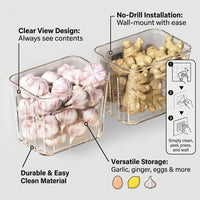 Kitchen Countertop Organizer for Pantry Storage, Transparent Rectangular Wall Holder for Students and Organizers