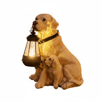 Solar Dog Garden Statue Auto on/deactivated Outdoor Decor Hand Painted Look