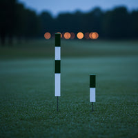 Two-Tone Golf Course Marker High-Visibility Playing Area Marker Ground-Mount Stake with Metal Spike Weather-Resistant for Landscapers, Fairways, Cart Paths