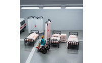 1:64 Scale Hospital Diorama Detailed Miniature Ward with Wheelchair for Tabletop Layout, Photo Setups