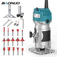 Electric Trimmer for Woodworking with 15-Piece Set (EU Plug)