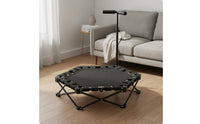 Folding Trampoline Quiet Mini Trampoline Adjustable Handlebar Fitness Rebounder for Indoor