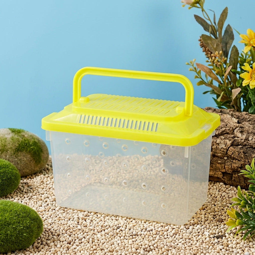 Small Animal Carrier, Compact Hamster Carrier and Turtle Carrier, Ventilated Pet Carrier for Guinea Pig Rat, Portable Turtle Box Case