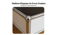 Single-Cubby Side Table Square Shape Household Furniture Modern Design With Storage Shelf for Renters, Office, Entryway, Bedroom