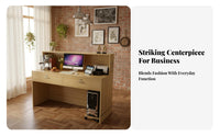 Sturdy & Long-Lasting Payment Ier Checkout Counter Spacious Countertop Checkout Counter Table Thickened Panels Small Shop Front Desk Easy to Clean for Receptionists, Shopkeepers, Office Managers, Retail Shop, Lobby