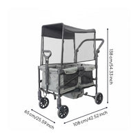 Push Cart Wagon Storage Pockets Wagon Metal Frame Children Transport