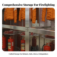 Firefighter Gear Rack 304 Stainless Steel Fire Station Uniform Rack Sturdy and Sturdy Emergency Response Equipment Holder for Firefighters