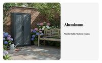2-Door Storage Cabinet Waterproof Freestanding Metal Shoe Locker Sun-Resistant robustDuty for Gardeners, Families, Balcony