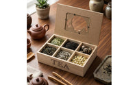 Compartment Tea Box Easy to Organize Wooden Tea Box Long-Lasting for Home